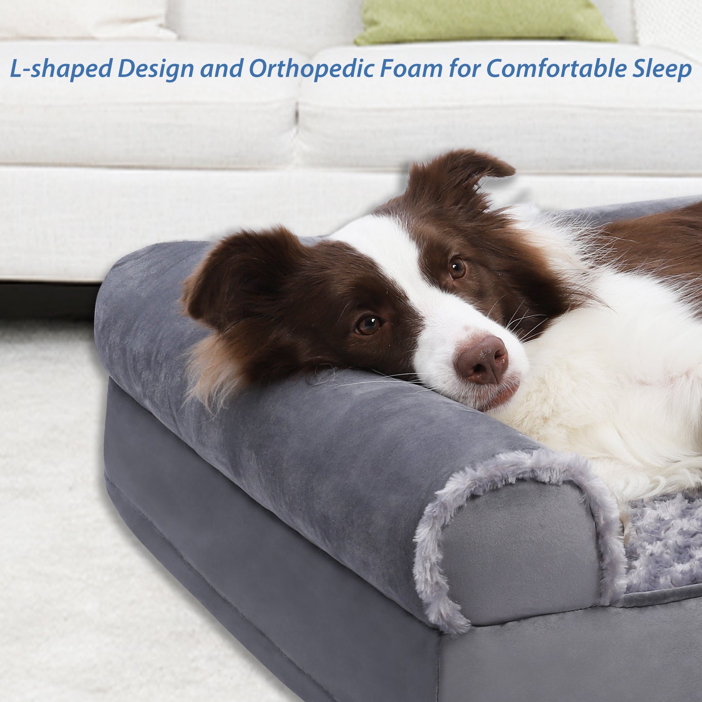 Washable Pet Couch Bed for Large Dogs，36"X27" Orthopedic Dog Bed with Non-Slip Bottom