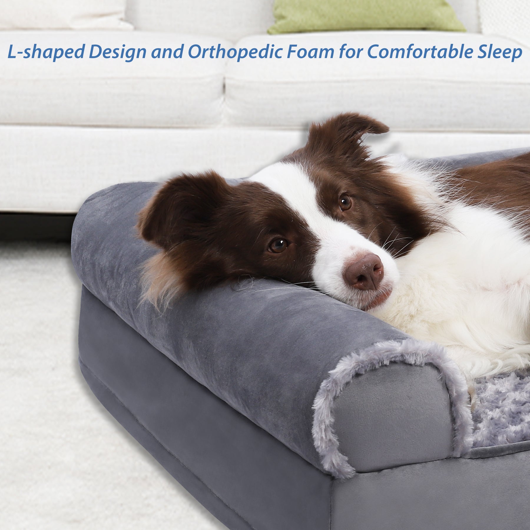 Washable Pet Couch Bed for Large Dogs，36"X27" Orthopedic Dog Bed with Non-Slip Bottom