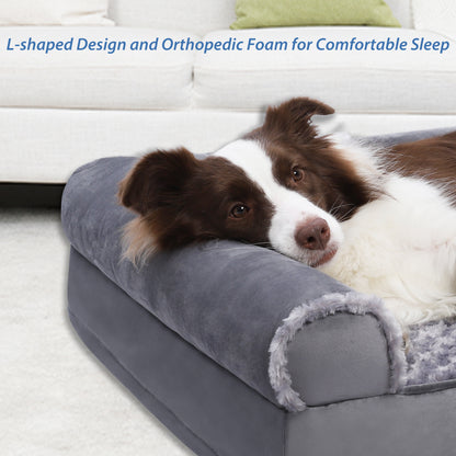 Washable Pet Couch Bed for Large Dogs，36"X27" Orthopedic Dog Bed with Non-Slip Bottom