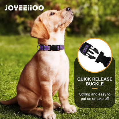 Martingale Dog Collar, Adjustable Nylon Reflective Collar with Quick Release Buckle, No Pull Dog Training Collars for Small Medium Large Dogs (Purple S)