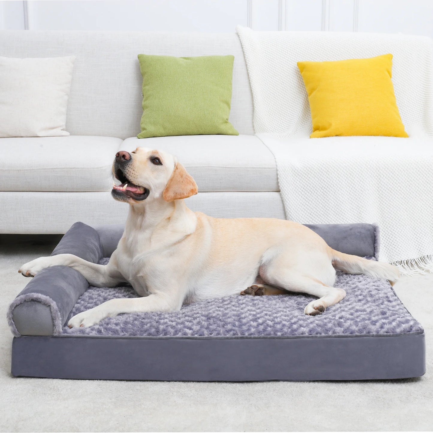 Washable Pet Couch Bed for Large Dogs，36"X27" Orthopedic Dog Bed with Non-Slip Bottom