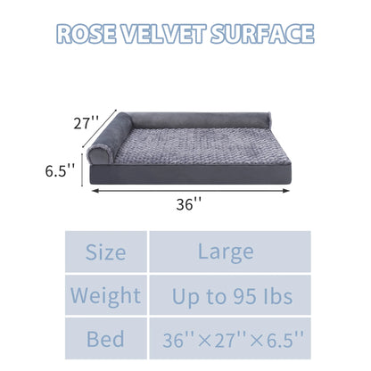 Washable Pet Couch Bed for Large Dogs，36"X27" Orthopedic Dog Bed with Non-Slip Bottom