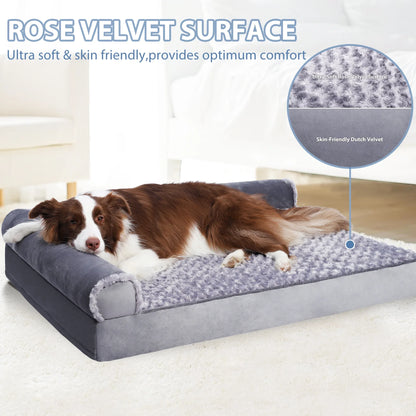 Washable Pet Couch Bed for Large Dogs，36"X27" Orthopedic Dog Bed with Non-Slip Bottom