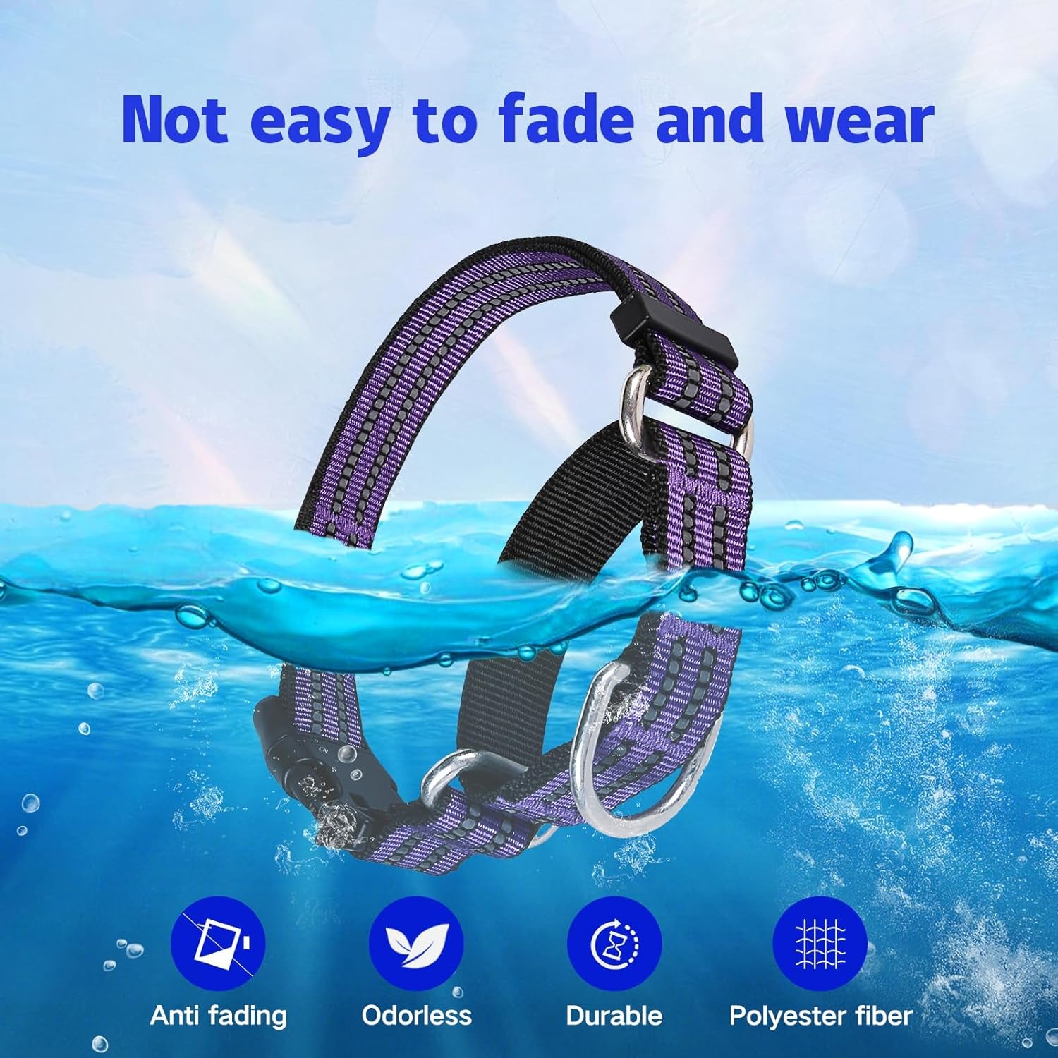 Martingale Dog Collar, Adjustable Nylon Reflective Collar with Quick Release Buckle, No Pull Dog Training Collars for Small Medium Large Dogs (Purple S)