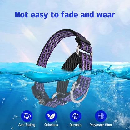 Martingale Dog Collar, Adjustable Nylon Reflective Collar with Quick Release Buckle, No Pull Dog Training Collars for Small Medium Large Dogs (Purple S)