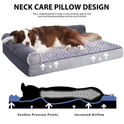Washable Pet Couch Bed for Large Dogs，36"X27" Orthopedic Dog Bed with Non-Slip Bottom